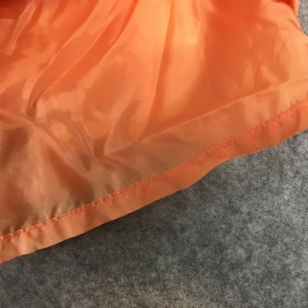 UO Kimchi Blue Skirt 8 Orange Neon Lined A Line Mini Textured Crepe Zip Casual